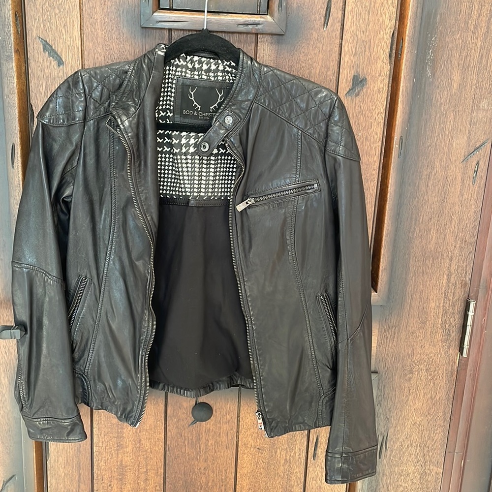 Bod & Christensen Black 100% Leather Jacket Small
